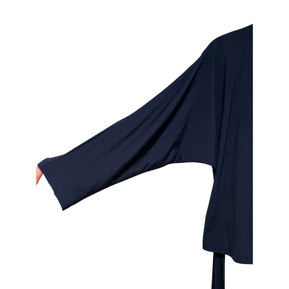 J. Mclaughlin Navy Blue Wrap Top Size M - Picture 4 of 8